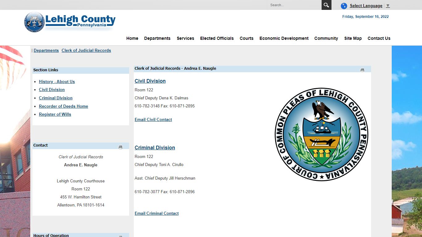 Clerk of Judicial Records - Lehigh County, Pennsylvania